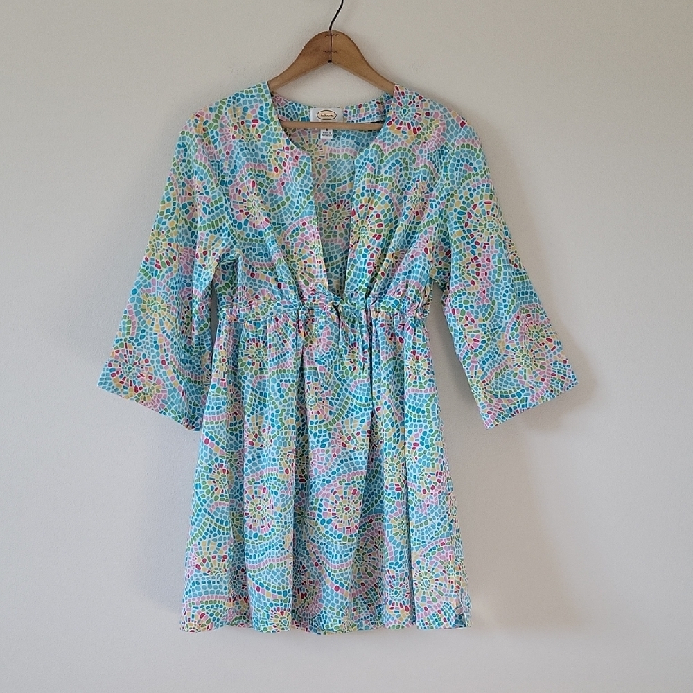 Talbots Cotton Mosaic Swim‎ Coverup Dress Size Small